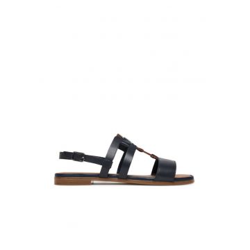 Sandale dama -  piele naturala - bleumarin - design elegant