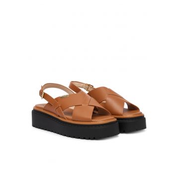 Sandale dama -  piele naturala - maro -