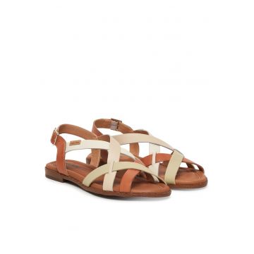 Sandale dama -  piele naturala - multicolor