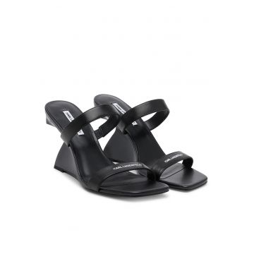 Sandale dama -  piele naturala - negru -