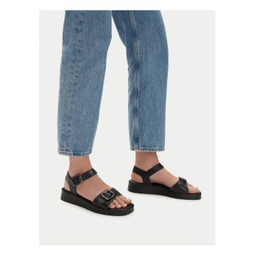 Sandale dama -  piele naturala - negru -