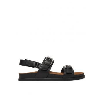Sandale dama -  piele naturala - negru -