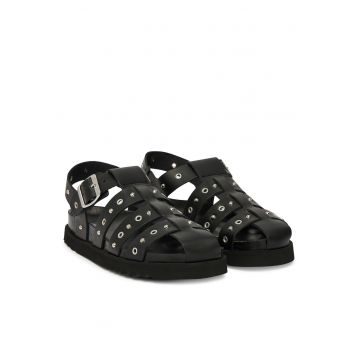 Sandale dama -  piele naturala - negru