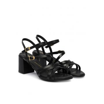 Sandale dama  piele naturala - negru - clasic - Negru