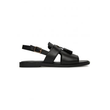 Sandale dama -  piele naturala - negru - design elegant - confortabile