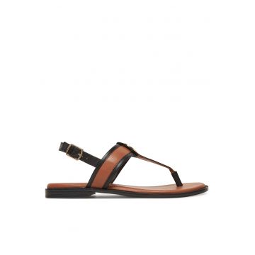 Sandale dama -  piele naturala - negru/maro