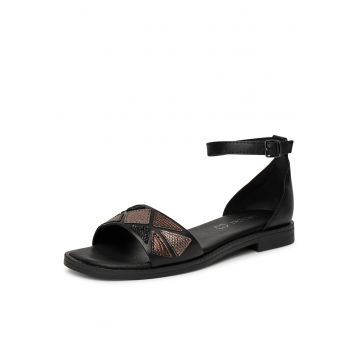 Sandale dama -  piele naturala - negru/maro - confortabile
