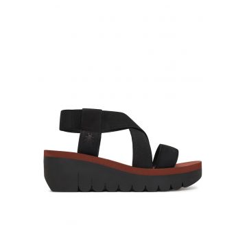 Sandale dama -  piele naturala - negru/maro