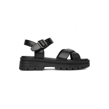 Sandale dama -  piele naturala - negru - tehnologie Memory Foam
