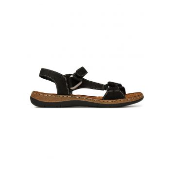 Sandale dama  piele naturala - negru - velcro