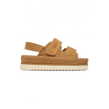 Sandale dama -  piele naturala - platforma - bej