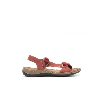 Sandale dama -  Piele naturala - Rosu