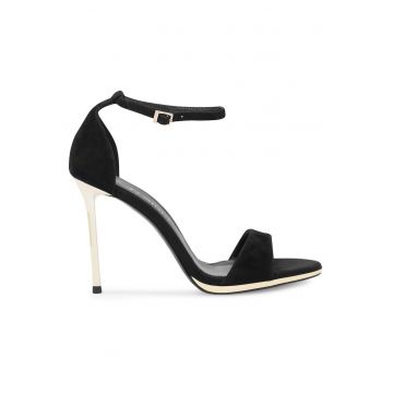 Sandale dama -  piele naturala - stiletto - negru -
