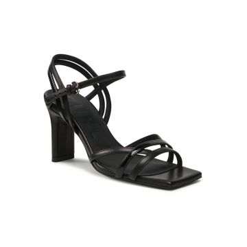 Sandale dama -  piele naturala - toc clasic - negru -