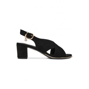 Sandale dama -  piele naturala - toc clasic - negru