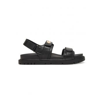 Sandale dama -  piele naturala - velcro - negru