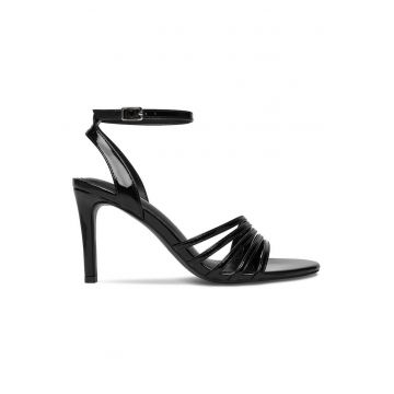 Sandale dama  stiletto - negru - material sintetic