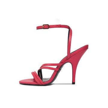 Sandale dama -  stiletto - roz - piele naturala