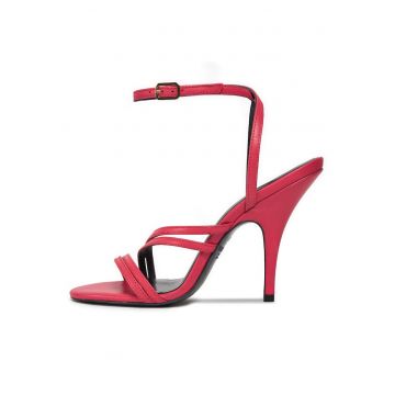 Sandale dama -  stiletto - roz - piele naturala