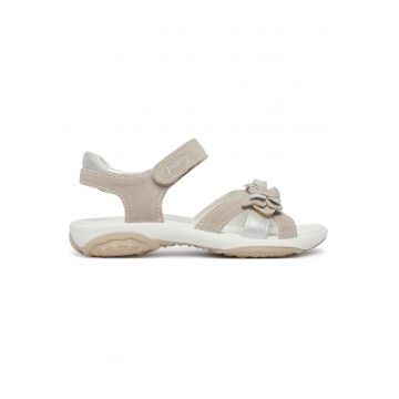 Sandale de copii -  piele naturala - bej - sistem inchidere Velcro