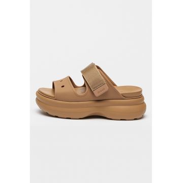 Sandale demi-wedge cu velcro Soho - Maro