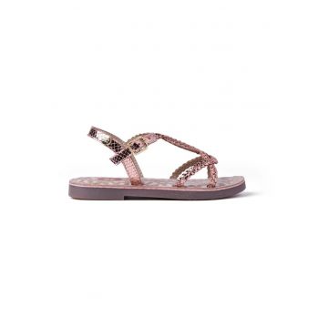 Sandale din piele impletite Boden - Auriu rose