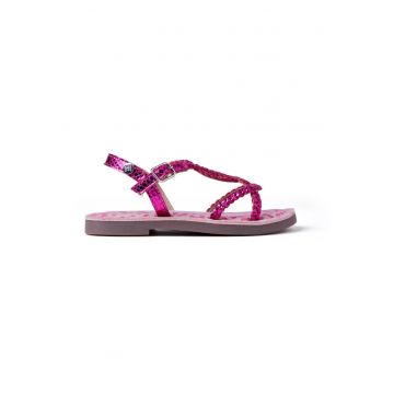 Sandale din piele impletite Boden - Fucsia