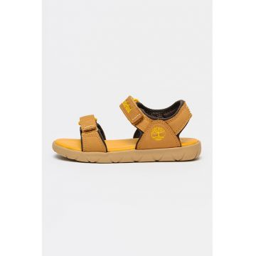 Sandale din piele intoarsa cu inchidere velcro Perkins Row - Caramel
