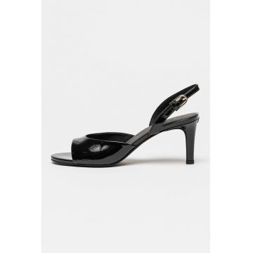 Sandale din piele lacuita Essential - Negru