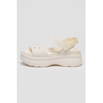Sandale flatform cu bareta in forma de Y Soho - Alb murdar