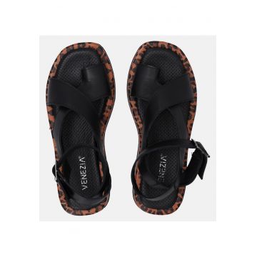 Sandale n din piele cu talpa imprimata -