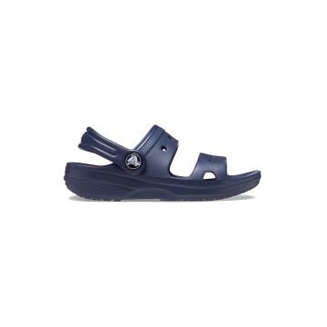 Sandale slingback cu model uni - Bleumarin