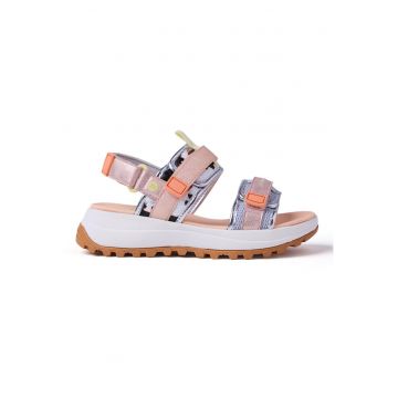 Sandale wedge cu animal print Sporty - Negru/Maro
