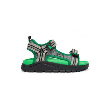Sandale copii -  gri verde - tesatura - sistem inchidere Velcro