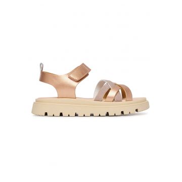 Sandale copii -  velcro - roz - piele ecologica -