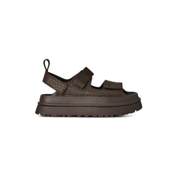 Sandale cu inchidere velcro Golden Glow - Maro