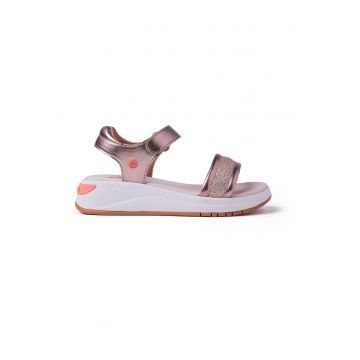 Sandale cu inchidere velcro Shiny Sporty - Auriu