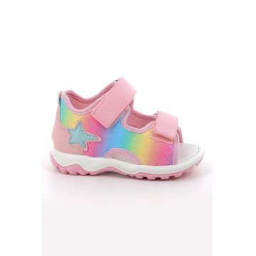 Sandale cu inchidere velcro si logo