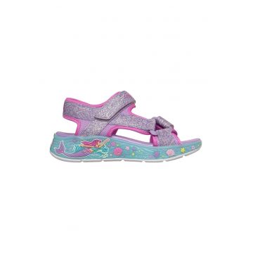 Sandale cu model Mermaid Dreams - Alb/Turcoaz/Violet prafuit