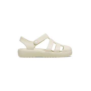 Sandale cu velcro si logo - Alb fildes