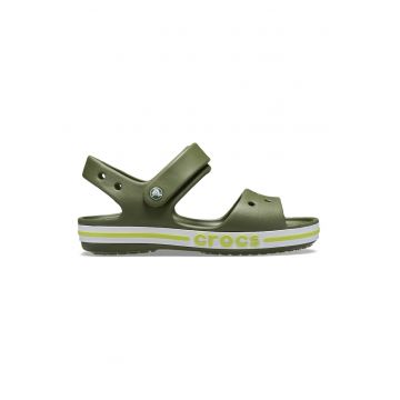 Sandale cu velcro si logo - Kaki