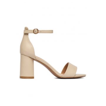 Sandale dama -  bej - material sintetic - toc clasic