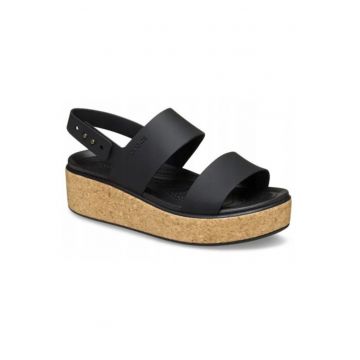 Sandale dama -  Brooklyn Cork Low Wedge 21144 Sandal - Negru - Negru