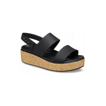 Sandale dama -  Brooklyn Cork Low Wedge 21144 Sandal - Negru - Negru
