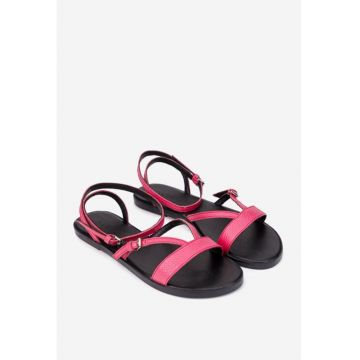 Sandale dama din piele naturala fuchsia