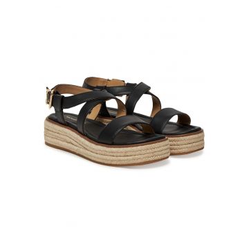 Sandale dama -  espadrile Negru - piele naturala - Negru