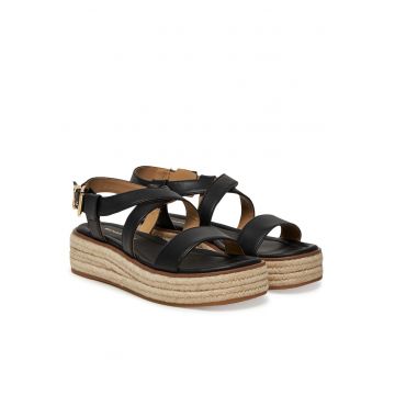 Sandale dama -  espadrile Negru - piele naturala - Negru