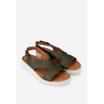 Sandale dama kaki din piele naturala