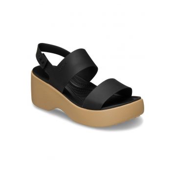 Sandale dama -  negru/maro - sintetic