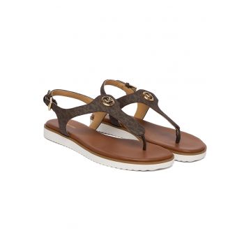 Sandale dama -  piele ecologica - maro - material sintetic